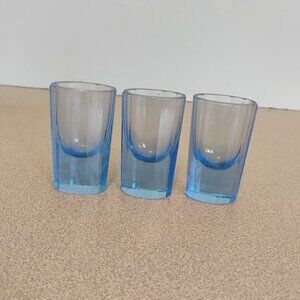 MCM Oval Pale Blue Shot Glasses. set of 3